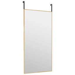 Berkfield Door Mirror Gold 40X80 Cm Glass And Aluminium - thumbnail 3