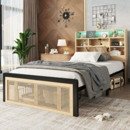 Btm Wooden 3Ft Single Bed With Charging Port And Led Strip Light 90X190Cm Headboard Storage - thumbnail 5