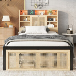 Btm Wooden 3Ft Single Bed With Charging Port And Led Strip Light 90X190Cm Headboard Storage - thumbnail 4