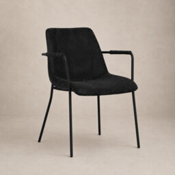 Where Saints Go Ltd Reese Dining Armchairs Pack Of 2, Black Velvet, Matt Black Metal Frames By Where Saints Go - thumbnail 2