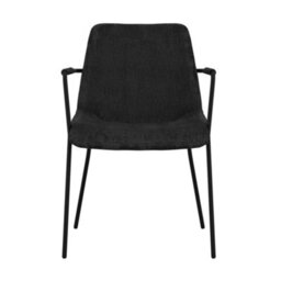 Where Saints Go Ltd Reese Dining Armchairs Pack Of 2, Black Velvet, Matt Black Metal Frames By Where Saints Go - thumbnail 3