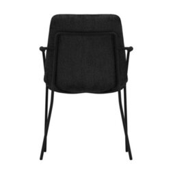 Where Saints Go Ltd Reese Dining Armchairs Pack Of 2, Black Velvet, Matt Black Metal Frames By Where Saints Go - thumbnail 6