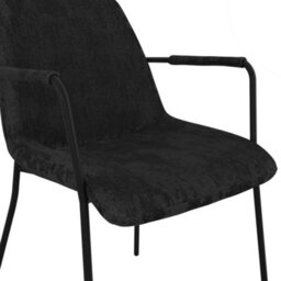 Where Saints Go Ltd Reese Dining Armchairs Pack Of 2, Black Velvet, Matt Black Metal Frames By Where Saints Go - thumbnail 7