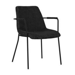 Where Saints Go Ltd Reese Dining Armchairs Pack Of 2, Black Velvet, Matt Black Metal Frames By Where Saints Go - thumbnail 4