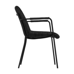 Where Saints Go Ltd Reese Dining Armchairs Pack Of 2, Black Velvet, Matt Black Metal Frames By Where Saints Go - thumbnail 5