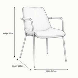 Where Saints Go Ltd Reese Dining Armchairs Pack Of 2, Black Velvet, Matt Black Metal Frames By Where Saints Go - thumbnail 8