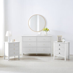 Melody Maison Large Chest Of Drawers And Pair Of Bedside Tables - Hales White Range - thumbnail 2