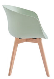 Nordlys Set Of 4 Wood And Mint Green Polypropylene Dining Chairs Modern Design Style Dining Room - thumbnail 4