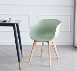 Nordlys Set Of 4 Wood And Mint Green Polypropylene Dining Chairs Modern Design Style Dining Room - thumbnail 3
