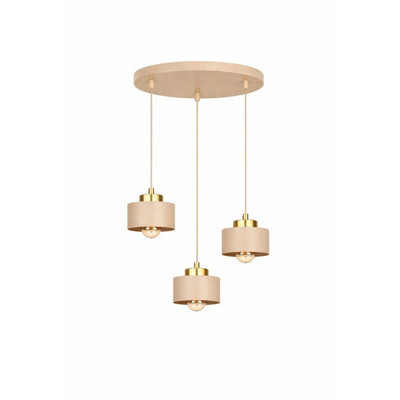 Luminosa Lighting Luminosa Simply Cluster Pendant Ceiling Light Beige, Gold 3X E27 - image 1