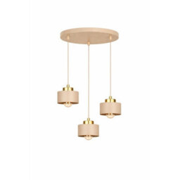 Luminosa Lighting Luminosa Simply Cluster Pendant Ceiling Light Beige, Gold 3X E27 - thumbnail 1