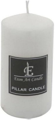 Set Of 4 White 10Cm Unscented Candle Burning Relax Pillar Wax Home Decor Xmas Gift