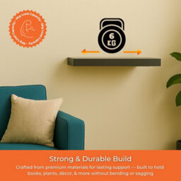 Innoteck 60Cm High Gloss Grey Floating Wall Shelf - thumbnail 3