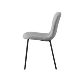 MCC Direct Set Of 2 Teddy Faux Fur Stitched Design Dining Chairs Light Grey Bella By Mcc - thumbnail 4