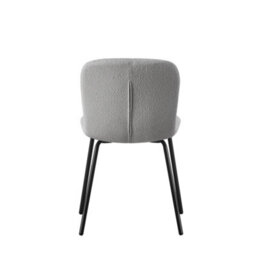 MCC Direct Set Of 2 Teddy Faux Fur Stitched Design Dining Chairs Light Grey Bella By Mcc - thumbnail 5