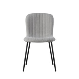 MCC Direct Set Of 2 Teddy Faux Fur Stitched Design Dining Chairs Light Grey Bella By Mcc - thumbnail 2