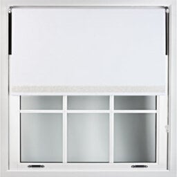 Furnished White Blackout Roller Blind With White Glitter Edge - Trimmable (W)190Cm X (L)165Cm - thumbnail 1