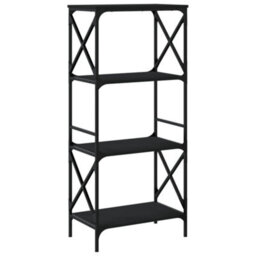 Berkfield Bookcase 4-Tier Black 59X35X132 Cm Engineered Wood - thumbnail 6