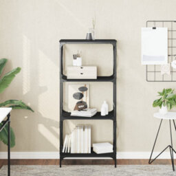 Berkfield Bookcase 4-Tier Black 59X35X132 Cm Engineered Wood - thumbnail 1