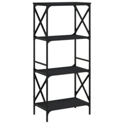 Berkfield Bookcase 4-Tier Black 59X35X132 Cm Engineered Wood - thumbnail 2