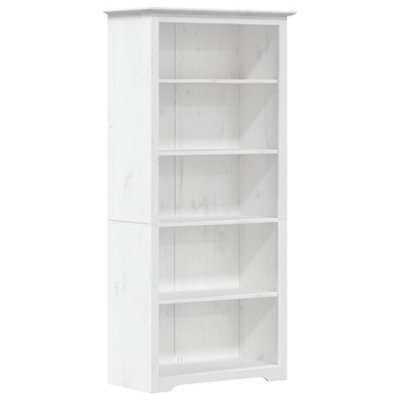 Berkfield Classic Bookcase Bodo White 80X38X180 Cm Solid Wood Pine 5-Tier - image 1