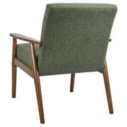 Wyld And Coco Everluxe Armchair Green Retro Design With Dark Rubberwood Frame - W62 X D80 X H79Cm - thumbnail 5