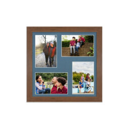 AK Frames 12X12 Walnut Modern Multi Photo Frame With Pompadour Mount - Holds 4 Apertures (4X) 6X4 Photos