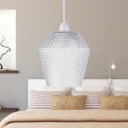 First Choice Lighting Set Of 2 Porter - Clear Textured Glass Easy Fit Pendant Shades - thumbnail 5