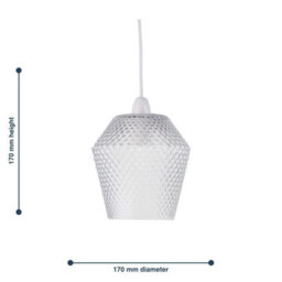 First Choice Lighting Set Of 2 Porter - Clear Textured Glass Easy Fit Pendant Shades - thumbnail 6