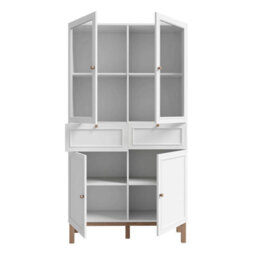 Wyld Haus Niva Light Grey And Natural Oak Effect Display Cabinet 4 Doors 2 Drawers - thumbnail 5