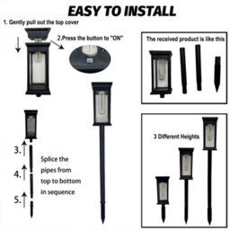 Bright Zeal Solar Path Lights 2-Pack For Yard Landscape Lawn Patio Walkway - thumbnail 5