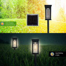Bright Zeal Solar Path Lights 2-Pack For Yard Landscape Lawn Patio Walkway - thumbnail 4