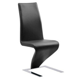 Furniture In Fashion Hartley Black Glass Bistro Dining Table 4 Demi Z Black Chairs - thumbnail 4