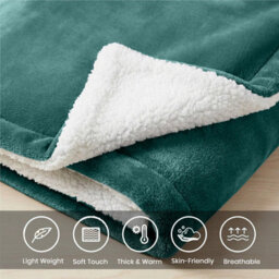 Moonlight Bedding Sherpa Fleece Throw Blanket Emerald Double Soft Thick & Fluffy Reversible Throw For Sofa, Bed & Travel Blanket - thumbnail 3