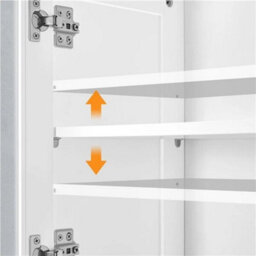 Tall Bathroom Storage Cabinet, 170Cm Storage Organizer With Glass Door, White - thumbnail 4