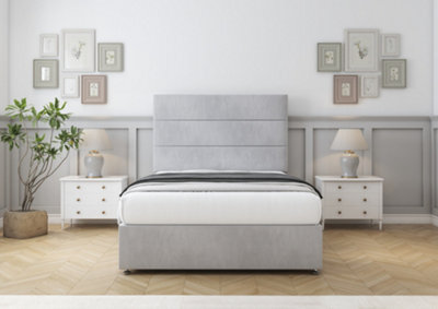 "Comfort Rosa Silver Naples Divan Bed Base 2 Drawers Same Side - 26"" Strutted 2'6 Small Single" - image 1