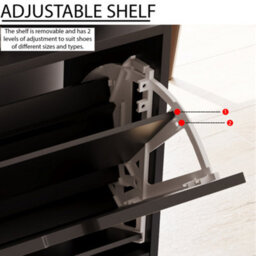 Lassic Vida Designs 3 Drawer Black Shoe Cabinet - Fsc Certified - thumbnail 7
