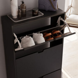Lassic Vida Designs 3 Drawer Black Shoe Cabinet - Fsc Certified - thumbnail 6
