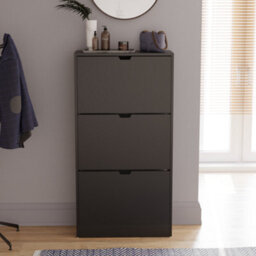 Lassic Vida Designs 3 Drawer Black Shoe Cabinet - Fsc Certified - thumbnail 2