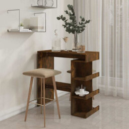 Walplus Bar Table With Storage Rack Smoked Oak 100X50X101.5Cm Engineered Wood - thumbnail 3