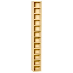 Homcom 204 Cd Storage Tower Tall Bookcase Bookshelf With 12 Cubes Oak Tone - thumbnail 2