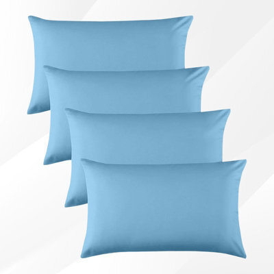 Bedlooms Dyed Pillowcase 2 Pair- Soft Plain Pillow Covers Light Blue Envelop Closure - Easy Care Pillowcase Bedding Set 50X75 Cm - image 1
