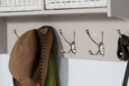 Statement Furniture Tetbury Large Wall Mounted Wooden Coat Rack With Storage - Truffle - thumbnail 5