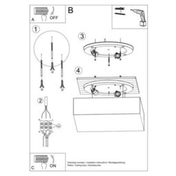 Sollux Lighting Horus Polyvinyl Chloride (Pvc) White 3 Light Classic Ceiling Light - thumbnail 5