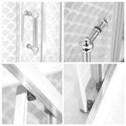 Homestylestore Chrome Corner Sliding Door Shower Enclosure, Side Panel And White Tray With Fast Flow Waste 1400 X 800mm - thumbnail 3