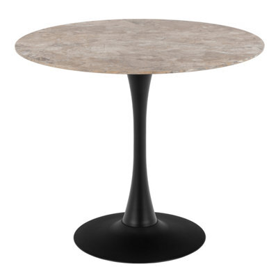 Furniture To Go Malta Ceramic Round Dining Table Brown/black 90X75 Cm - image 1