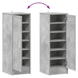 Berkfield Durable Shoe Cabinet Concrete Grey 32X35X92 Cm Engineered Wood - thumbnail 8