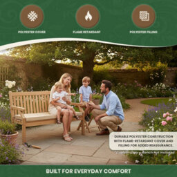 Garden Market Place Garden Furniture Cushion- 3 Seater Garden Bench Cushion In Beige - thumbnail 5