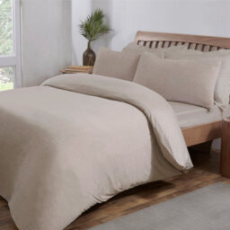 Smart Living Luxury Polycotton Easy Care Bedding Quilt Cover, Textured Duvet Cover Set, Bed Covers - Jersey Melange - thumbnail 1