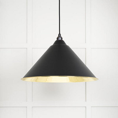 From the Anvil Smooth Brass Hockley Pendant In Elan Black - image 1